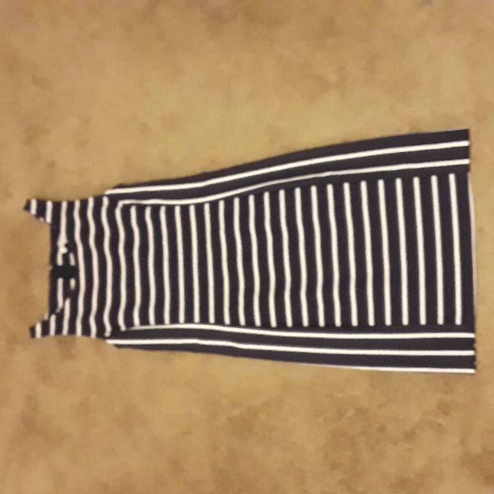 Banana Republic Navy Blue and White Striped Dress, Zip Up Back, Size 0 Bodycon